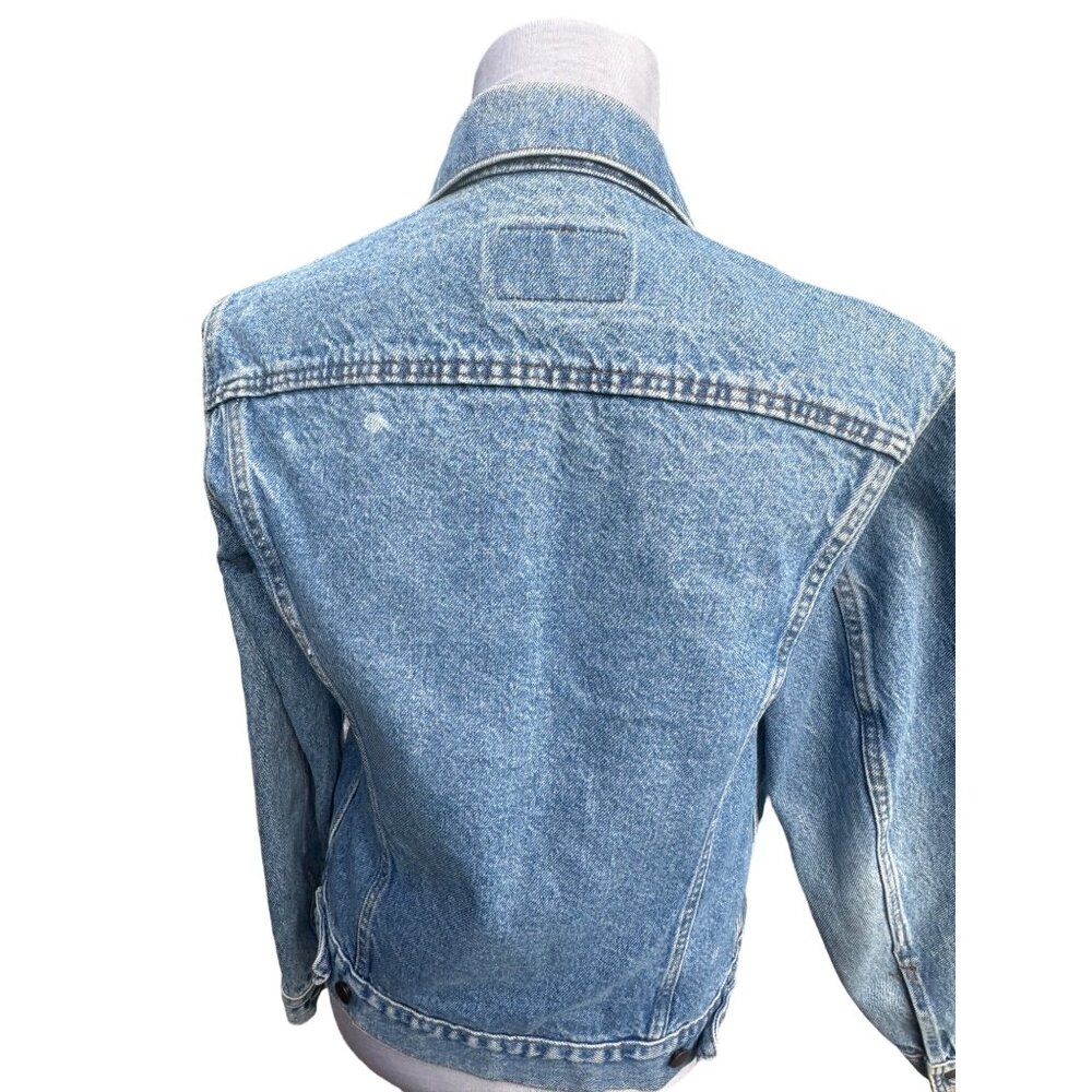 Vintage 80s Levi’s Acid Wash Denim Jacket Womens Small 17.5” P2P USA Trucker - Picture 5 of 9